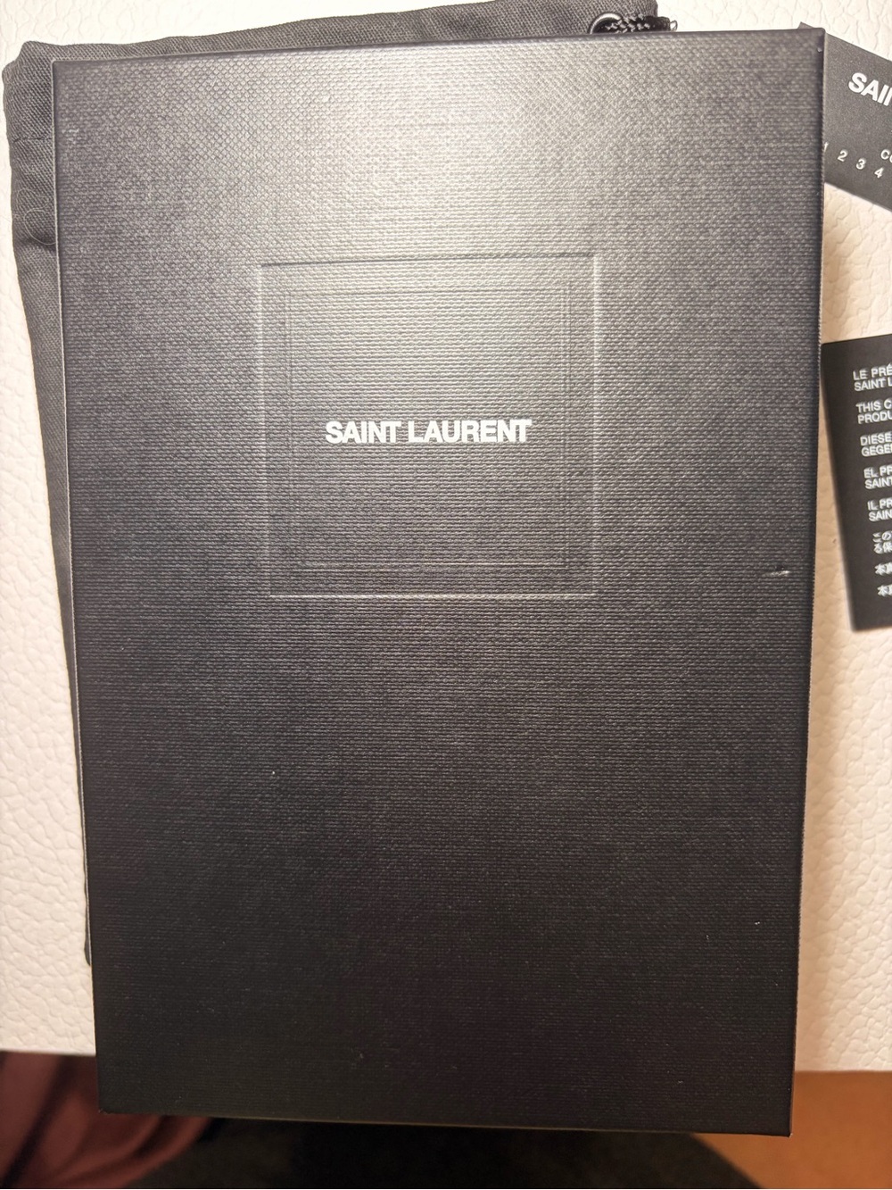 Saint Laurent Beige Quilted Leather Card Case with Gold YSL Logo - Picture 7 of 8